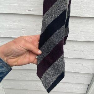 Simple Striped Gray and Burgundy Men's Tie